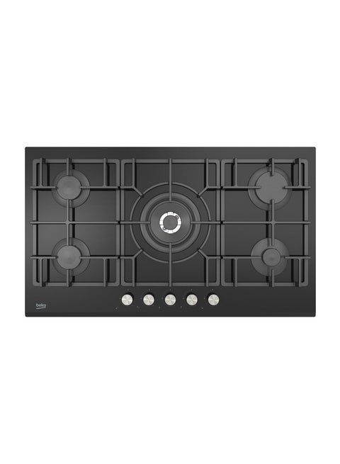 Built-In Gas Hob 90 Cm, 5 Burners HISW95226SEL Thermal Black Glass Against Fracture