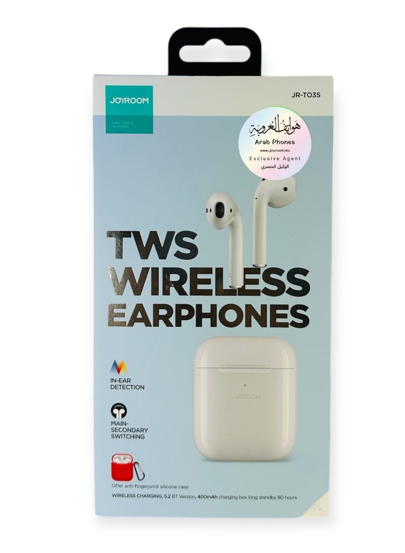 JOYROOM - JR-T03S TWS Wireless Earphones-White (Airoha Chip) WHITE - Image 1