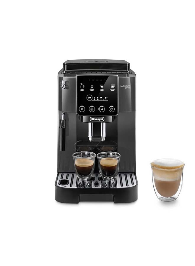 De'Longhi MAGNIFICA START Fully Automatic Coffee Machine with  6+ Hot & Iced Beverages, Soft Touch Interface, Milk Frother, 13 Grinder Settings,Twin Shot ECAM220.22.GB (Made in Europe) 1.8 L 1450 W ECAM220.22.GB Black/Grey