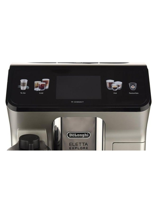 De'Longhi Eletta Explore Latte Crema Hotcool  Cold Extraction Technology 1.8 L 1450 W ECAM450.65.S Silver/Black  - Image 5