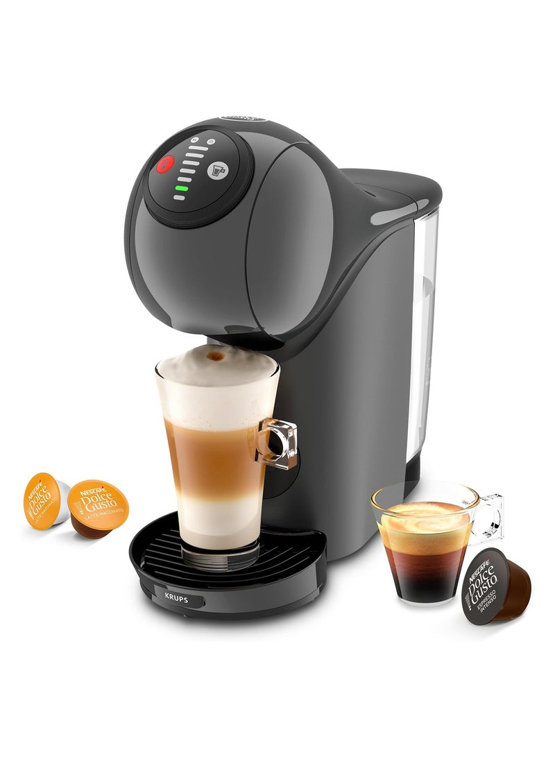 نسكافيه Dolce Gusto Genio S Coffee Capsule Machine By Krups 15 Bars Ultra-Compact High Pressure Over 30 Coffee Creations Selectable Drink Size Auto Shut-Off 0.8 L 1500 W KP243B Anthracite - Image 1
