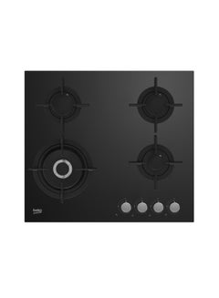 Beko Built-In Gas Hob, 4 Burner, 60 cm, Black - HILW 64222 SE HILW 64222 SE black  - Image 1