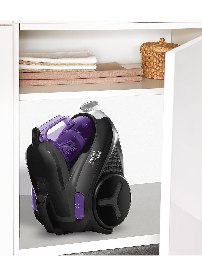 Tefal Compact Power Vacuum Cleaner, Bagless, 750W=2000W, 1,5L Capacity, Black/Purple - TW3719EG 2000 W TW3719EG Multicolour - Image 3