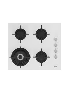 Beko Built-In Gas Hob, 4 Burner, 60 cm, White HILW 64122 SWE silver  - Image 1