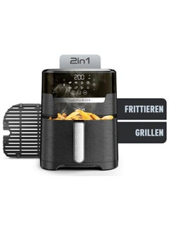 Tefal Easy Fry And Grill Hot Air Fryer 2 In 1 Technology Air Fryer And Grill Digital Display For 6 Servings 8 Cooking Programs Energy Saving Without Oil 4.2 L 1550 W EY5058 Black  - Image 2
