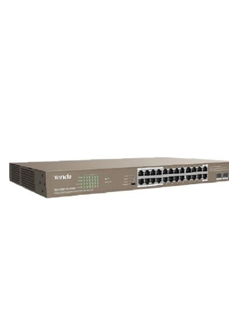 Tenda TEG1118P-16-250W 16GE+2SFP Ethernet Switch With 16-Port PoE, 36bps Switch Capacity, 100-240V AC 50/60Hz Input Voltage, 6KV Lightning Protection, 250W Power Supply, TEG1118P-16-250W Brown  - Image 4