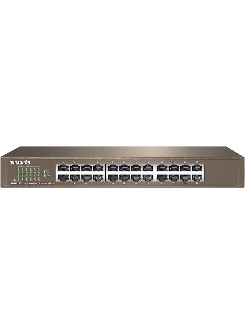 Tenda TEG1024D With 24-Port 10/100/1000 Gigabit Switch Brown  - Image 1
