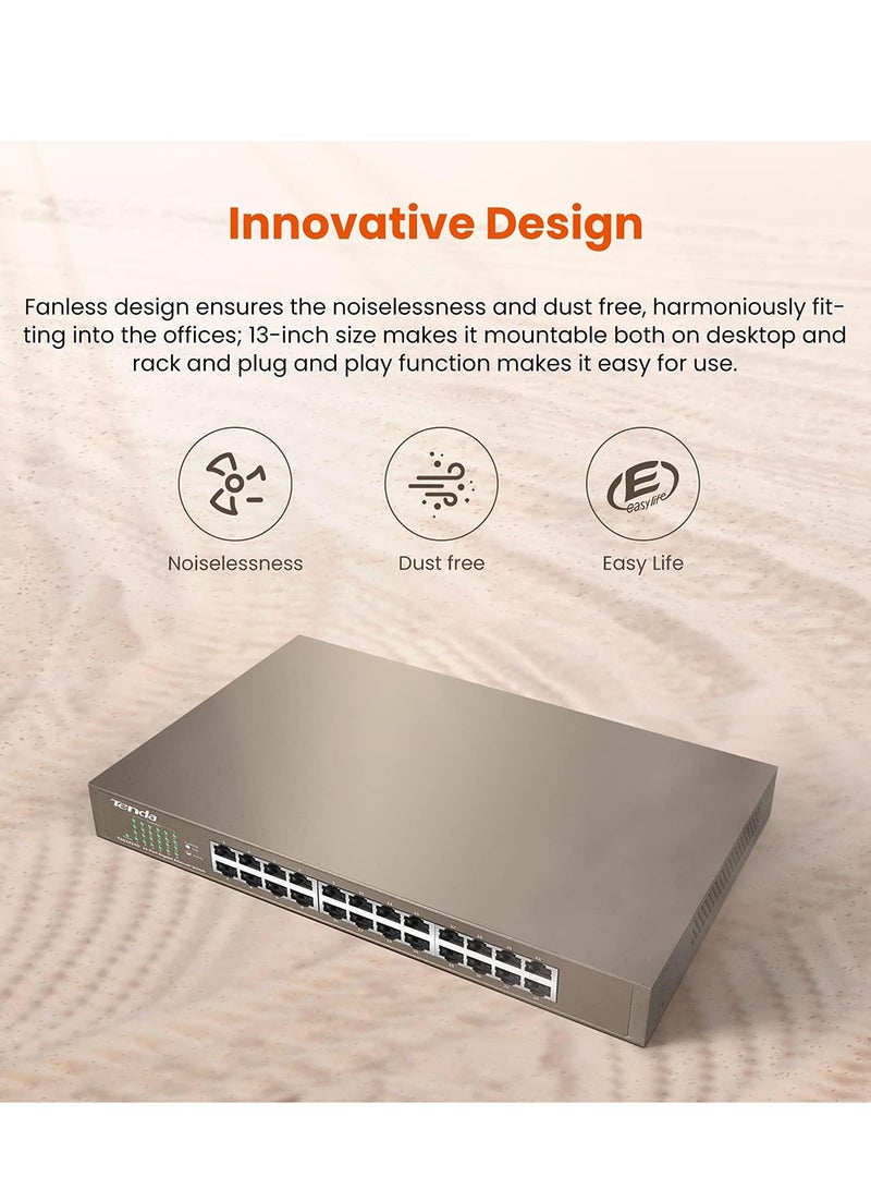 Tenda TEG1024D With 24-Port 10/100/1000 Gigabit Switch Brown  - Image 5