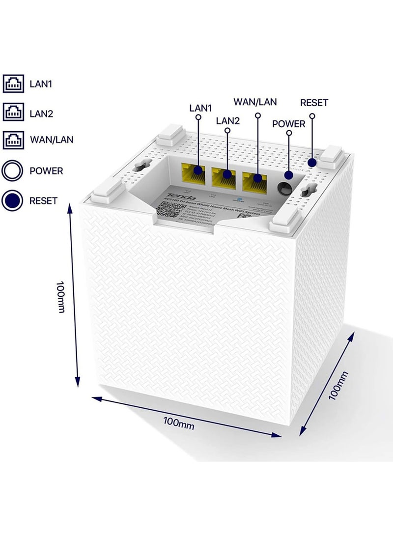 Tenda Mw12, Nova, Whole Home Mesh (3-Pack) White - Image 3