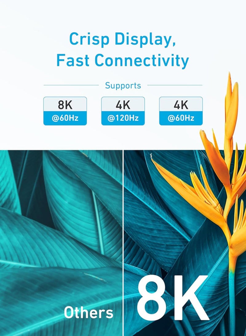 Anker - 8K@60Hz HDMI Cable, 3 ft Ultra HD 4K@120Hz HDMI to HDMI Cord, 48 Gbps Certified Ultra High-Speed Durable Cable with HDMI 2.1 and HDR, Compatible with PlayStation 5, Xbox, Samsung TVs, and More Black - Image 1