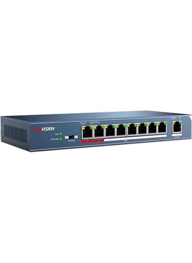 هيك فيجن - HIK VISION DS-3E0109P-E 8 Port Fast Ethernet Unmanaged POE Switch Black - Image 1