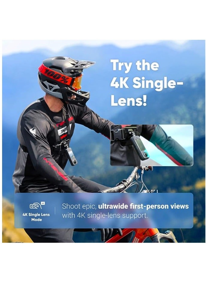 Insta360 - Insta360 X3 Waterproof 360 Action Camera With 1/2" 48MP Sensor 5.7K 360 Active HDR Video 72MP 360 Photo 4K Single Lens Stabilized 2.29-Inch Touch Screen - Image 1