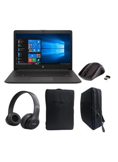 أحدث كمبيوتر 240 g8 لعام 2023 بشاشة مقاس 14 بوصة ومعالج Intel Core i3 وذاكرة وصول عشوائي سعة 8 جيجابايت ومحرك أقراص SSD سعة 256 جيجابايت وبطاقة رسومات Intel UHD ونظام تشغيل Windows 11 مع ماوس + حقيبة كمبيوتر محمول + سماعة رأس باللغة الإنجليزية/العربية أسود