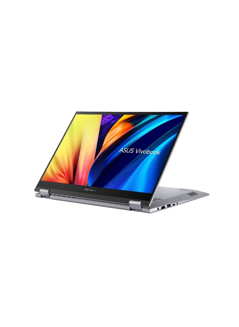 ASUS - Asus Vivobook S14 Flip TP3402ZA-LZ005W 14-inch WUXGA Flip Touch with Pen Intel Ci5 12500H 8G RAM 512GB SSD Intel Graphics Win11 English/Arabic Transparent silver - Image 1