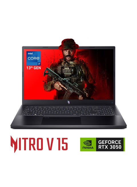 كمبيوتر محمول Nitro V ANV15 للألعاب الجيل الثالث عشر Intel Core i7-13620H 10 نواة/ذاكرة الوصول العشوائي DDR5 سعة 16 جيجابايت/وحدة تخزين SSD سعة 512 جيجابايت/بطاقة رسومات NVIDIA®GeForce®RTX 3050 سعة 6 جيجابايت/شاشة FHD IPS 144 هرتز مقاس 15.6 بوصة/Win 11 Home