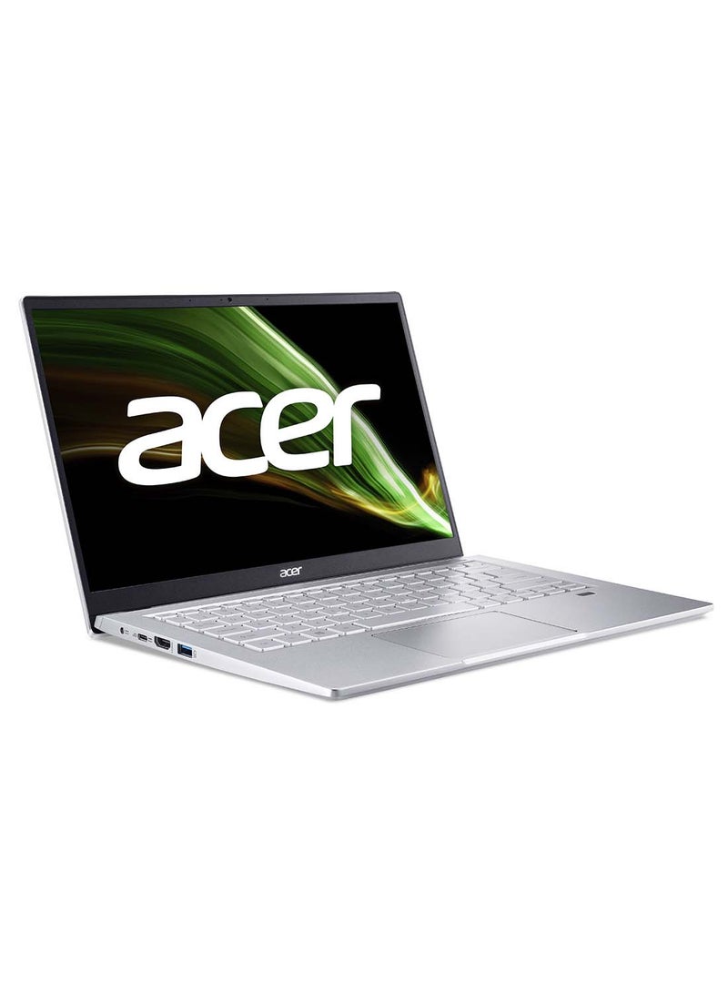 Acer - Swift 3 SF314 Ultra-Thin Notebook AMD Ryzen 7-5700U Octa Core Upto 4.30GHz/16GB DDR4 RAM/512GB SSD Storage/AMD Radeon Graphics/14 Inch FHD IPS Display/Win 11 Home/WiFi-6/Backlit KB English/Arabic Pure Silver - Image 1