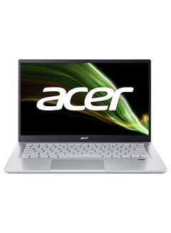 Swift 3 SF314 Ultra-Thin Notebook AMD Ryzen 7-5700U Octa Core Upto 4.30GHz/16GB DDR4 RAM/512GB SSD Storage/AMD Radeon Graphics/14 Inch FHD IPS Display/Win 11 Home/WiFi-6/Backlit KB English/Arabic Pure Silver