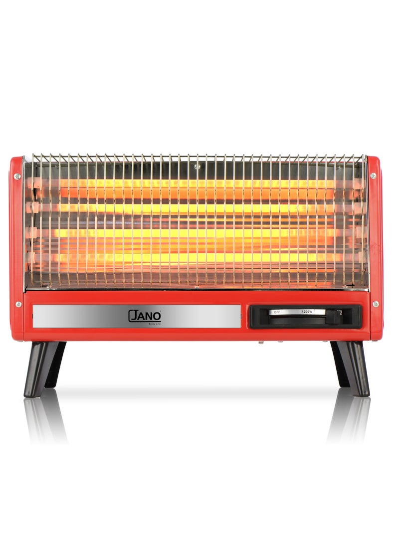 جانو سخان كهربائي 4 عناصر تسخين كوارتز 2400 وات JN07004 احمر - Image 2