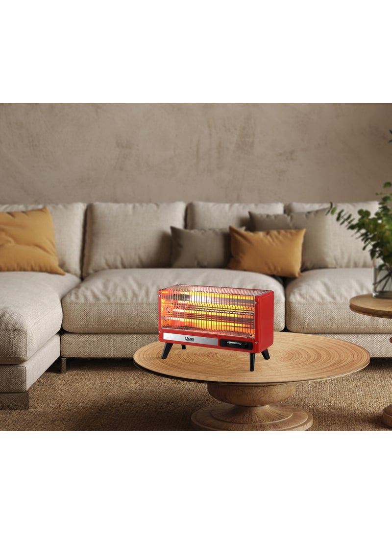 جانو سخان كهربائي 4 عناصر تسخين كوارتز 2400 وات JN07004 احمر - Image 5