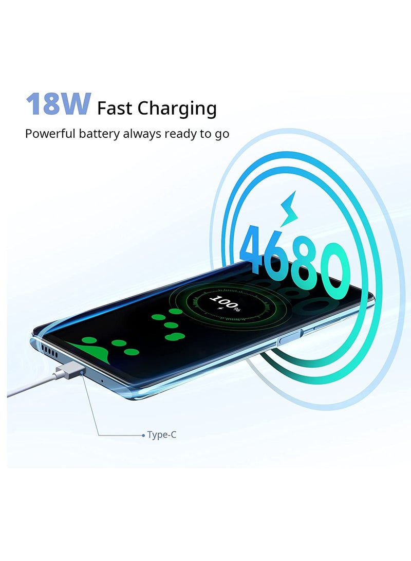 Blackview - A100 Android 11 Smartphone 6.67 Inch Fhd+ Infinity-O Display 128Gb/6Gb Ram Mtk P70 Octa-Core With 18W 4680mAh Battery, 12Mp AI Main Camera Dual Sim Mobile Phone-Graphite Gray - Image 1