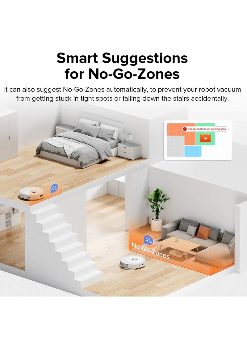 roborock - Q8 Max+ Robotic Vacuum And Mop, Self-Emptying, Hands-Free Cleaning For Up To 7 Weeks, Reactive Tech Obstacle Avoidance, 5500 Pa Suction, DuoRoller Brush, APP-Controlled Mopping 74 W Q8MP02-00 White - Image 1