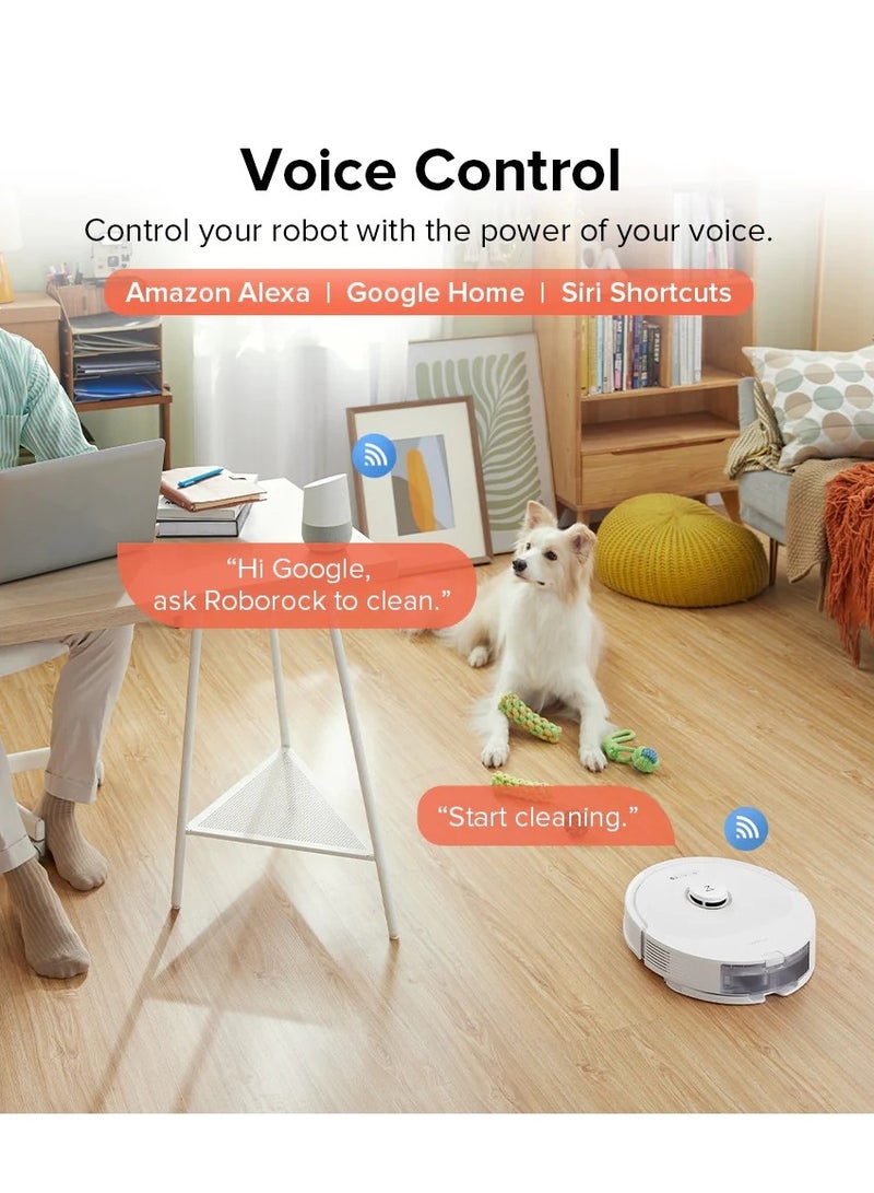 roborock - Q8 Max+ Robotic Vacuum And Mop, Self-Emptying, Hands-Free Cleaning For Up To 7 Weeks, Reactive Tech Obstacle Avoidance, 5500 Pa Suction, DuoRoller Brush, APP-Controlled Mopping 74 W Q8MP02-00 White - Image 1