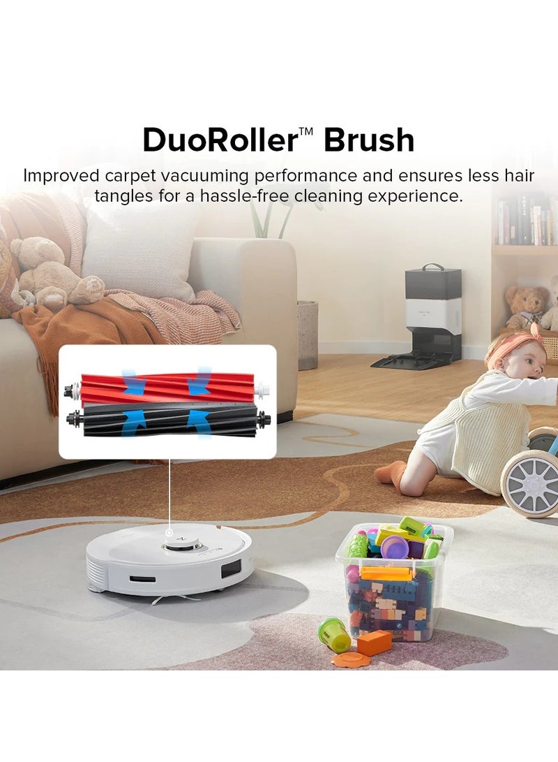roborock - Q8 Max+ Robotic Vacuum And Mop, Self-Emptying, Hands-Free Cleaning For Up To 7 Weeks, Reactive Tech Obstacle Avoidance, 5500 Pa Suction, DuoRoller Brush, APP-Controlled Mopping 74 W Q8MP02-00 White - Image 1