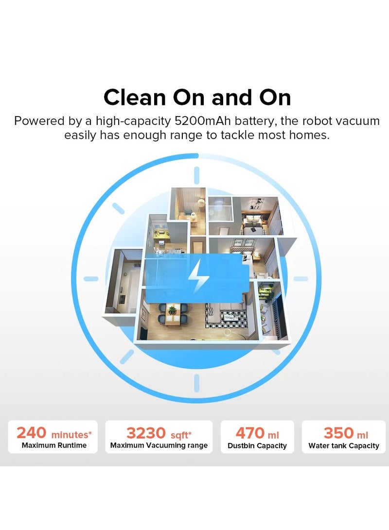 roborock - Q8 Max+ Robotic Vacuum And Mop, Self-Emptying, Hands-Free Cleaning For Up To 7 Weeks, Reactive Tech Obstacle Avoidance, 5500 Pa Suction, DuoRoller Brush, APP-Controlled Mopping 74 W Q8MP02-00 White - Image 1