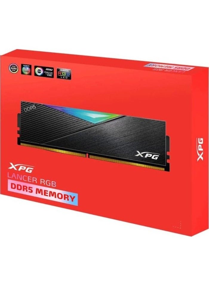 XPG - Lancer DDR5 RGB 5600MHz 32GB (2x16GB) 288-Pins Desktop SDRAM Memory RAM Kit Heatsink 133.35mm Black - Image 1