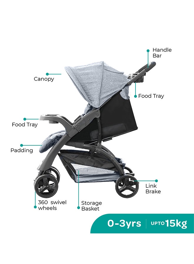 Moon Aria Baby Stroller 2-In-1 Travel System Plus Detachable Carrier Car Seat  - Image 2