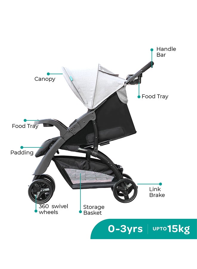 مون عربة أطفال آريا 2 في 1 بنظام سفر بالإضافة إلى مقعد سيارة قابل للفصل - Image 2