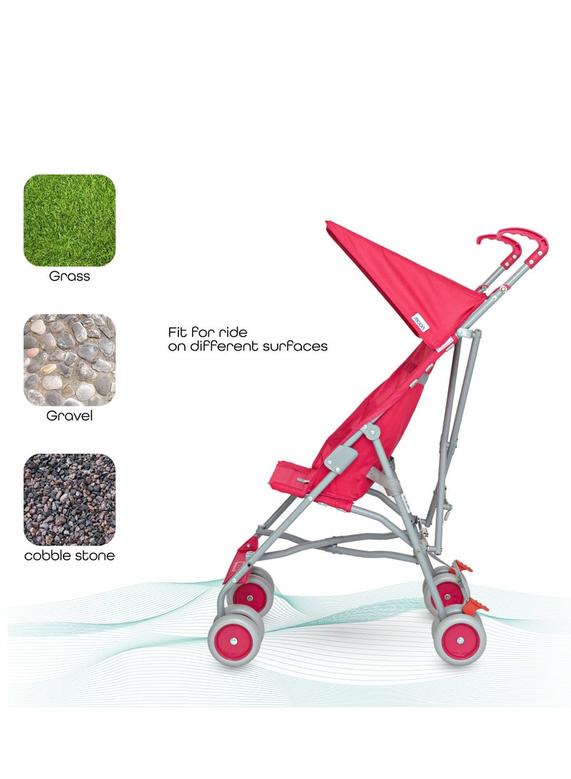 Moon Jet Ultra Light Weight Fold Buggy Stroller Buggy - Pink - Image 4