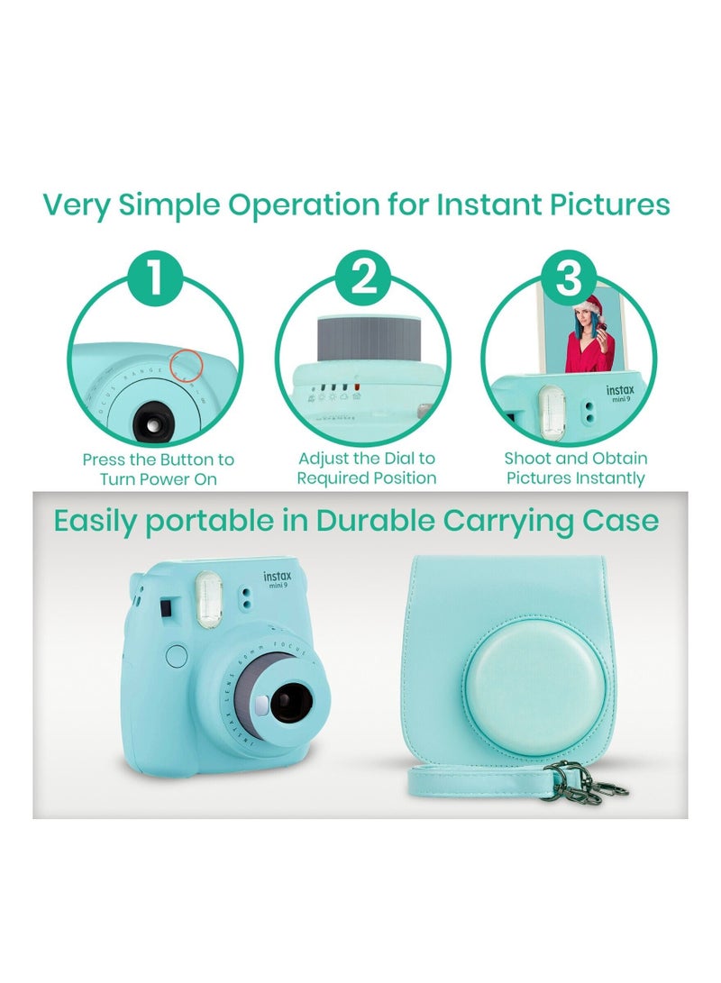 فوجي فيلم كاميرا فورية Instax Mini 9 مع مجموعة ملحقات - أزرق سماوي - Image 3