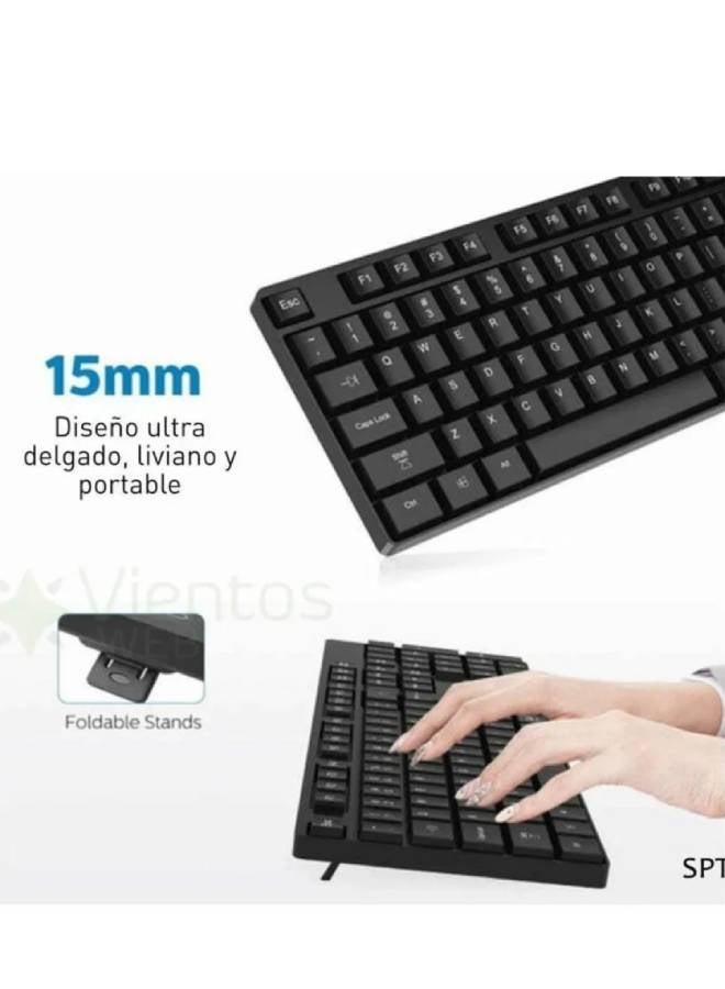 Philips Wireless Combo , Office 2.4GHz Wireless Keyboard and Mouse (share a USB receiver) – 10m 2.4GHz connections – ( Arabic / English )104 Key – 1000DPI Optical Mouse – Plug & Play – (2 x AA Rechargeable Battery Included ) - Black - Image 5
