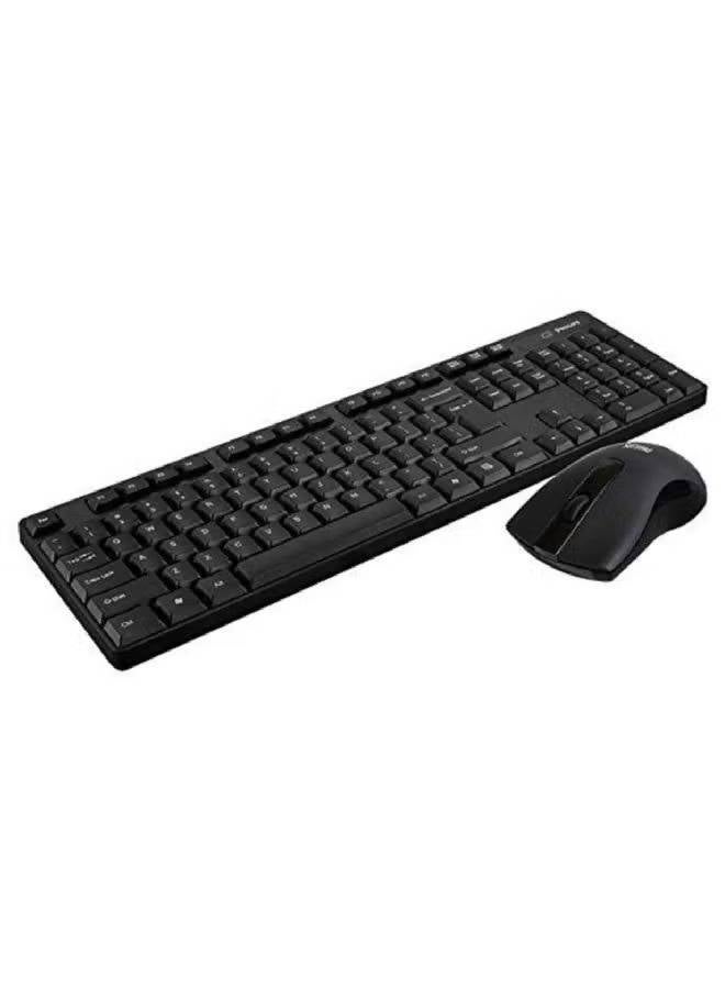 Philips Wireless Combo , Office 2.4GHz Wireless Keyboard and Mouse (share a USB receiver) – 10m 2.4GHz connections – ( Arabic / English )104 Key – 1000DPI Optical Mouse – Plug & Play – (2 x AA Rechargeable Battery Included ) - Black - Image 2