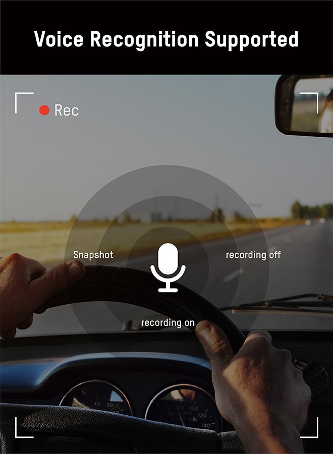 هيك فيجن - G2Pro Dash Cam، 4K، كاميرات أمامية وخلفية، واي فاي، شاشة لمس 3 بوصة، تطبيق، ADAS، GPS، التحكم الصوتي، تسجيل حلقة، كابل خط باك في الصندوق، مراقبة مواقف السيارات، مكثف فائق مدمج، جهاز التحكم عن بعد - Image 1