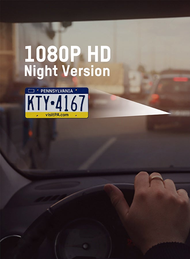 هيك فيجن - D1 Dash Cam، دوران 360¬∞، 1080P، واي فاي، تطبيق، تسجيل مستمر، مستشعر G، محول سجائر - Image 1