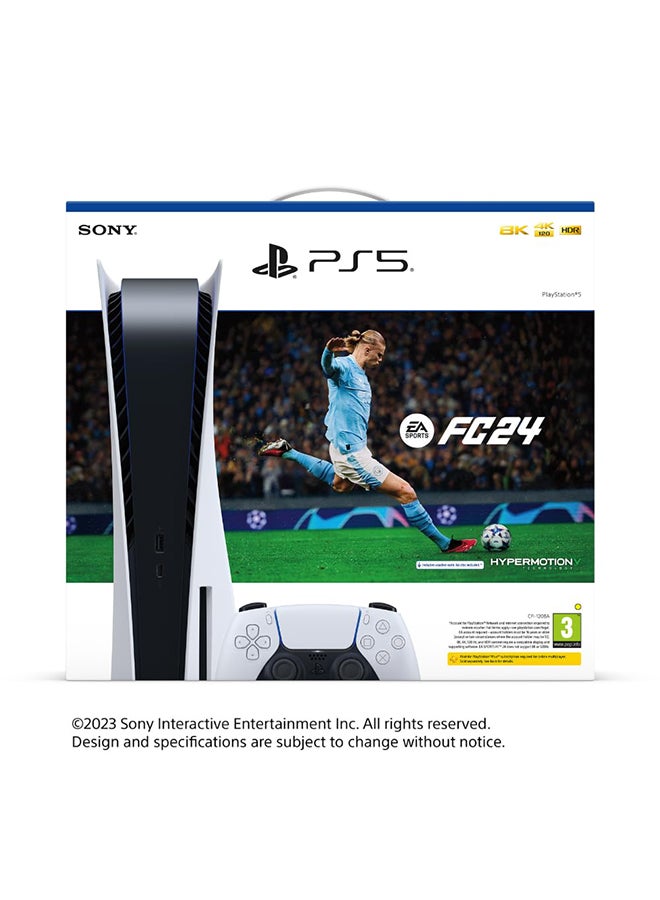 Sony - PlayStation 5 Disc Console with Controller (International Version) and FC 24 Voucher Bundle - Image 1