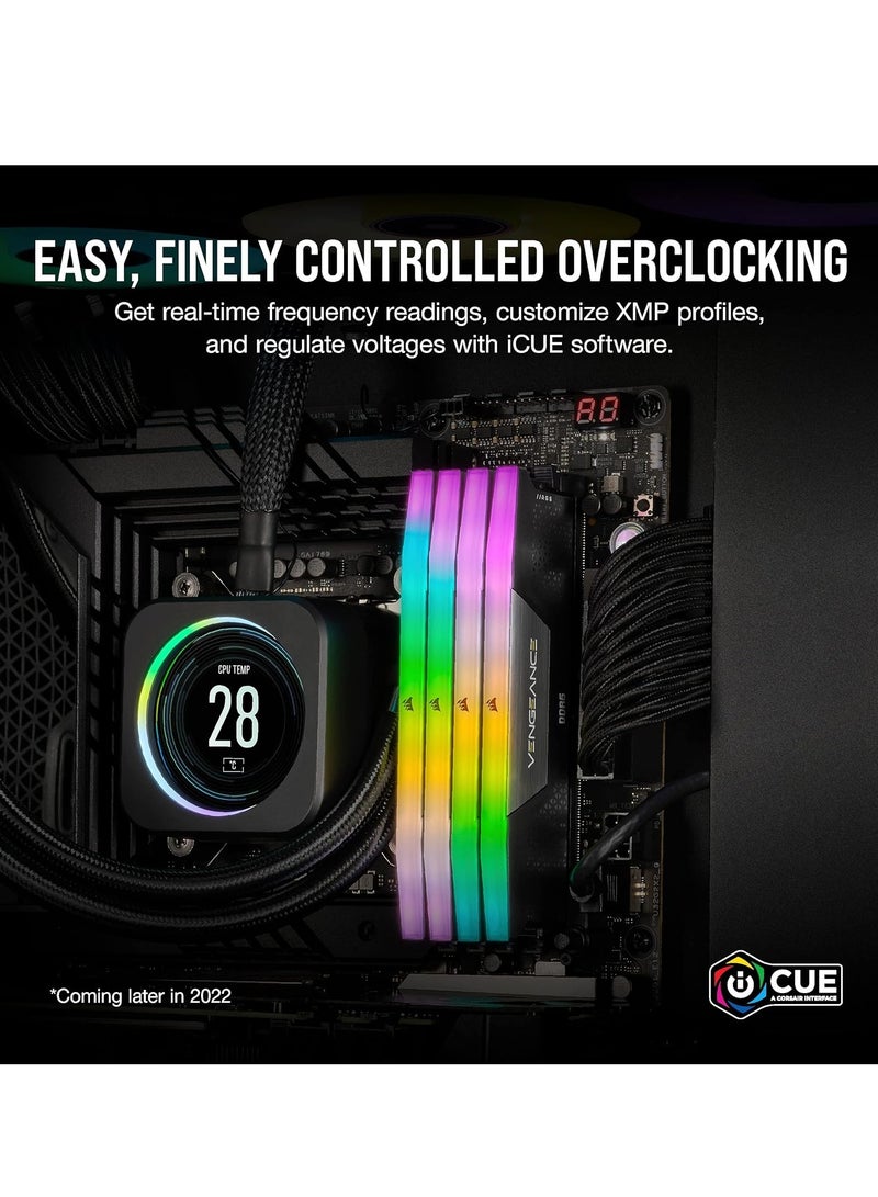 CORSAIR - Vengeance RGB DDR5 64gb (2x32GB) 5600MHZ CMH64GX5M2B5600C36 Intel Optimised Desktop Memory 2x32GBNone Black - Image 1