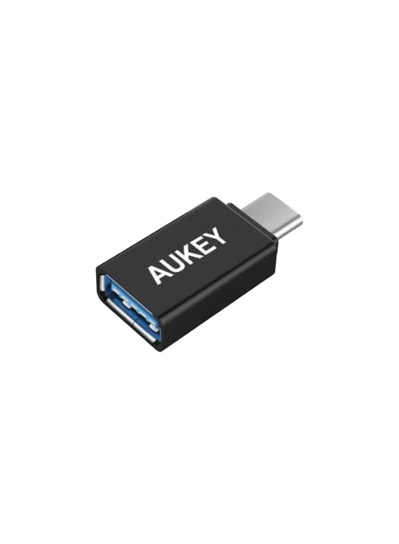 Aukey - CB-A1 USB 3.0 A to C Adapter (1 Pack) Black - Image 1