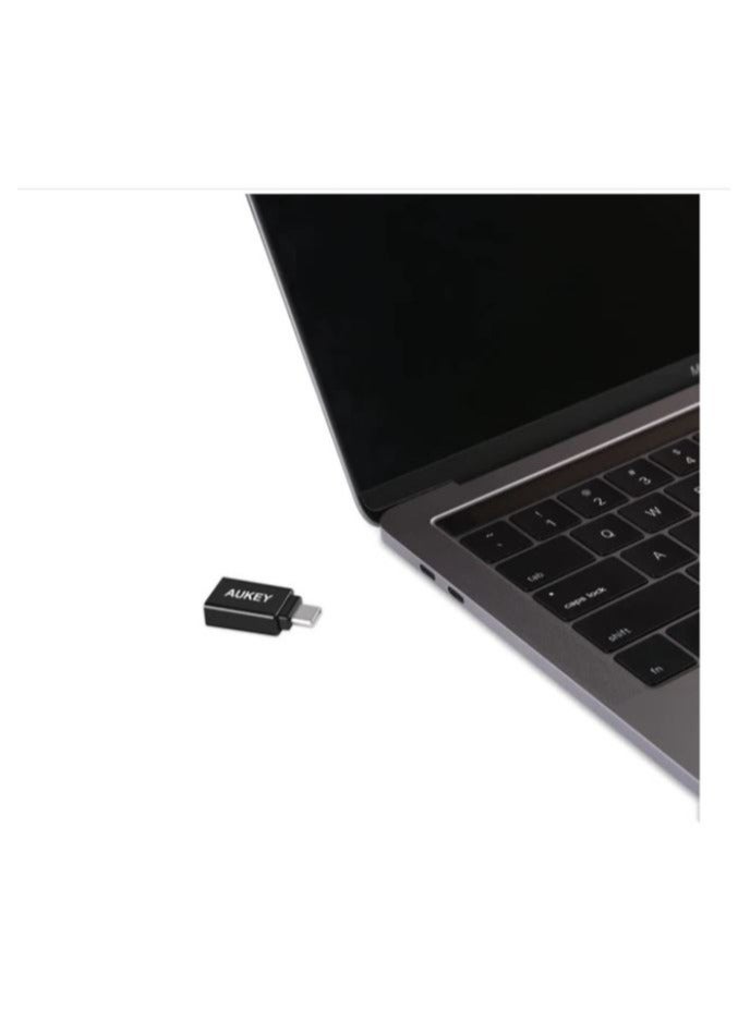 Aukey - CB-A1 USB 3.0 A to C Adapter (1 Pack) Black - Image 1