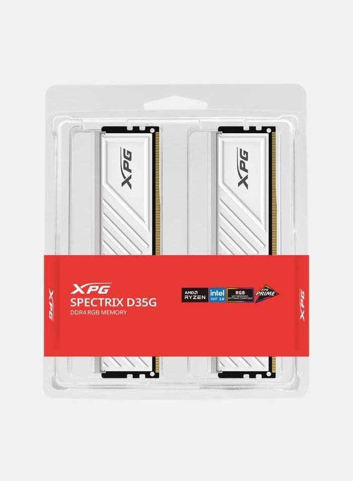 XPG - SPECTRIX D35G RGB DDR4 3600MHz CL16 32GB (2x16GB) 288-Pins UDIMM Desktop Memory RAM Kit | White - Image 1