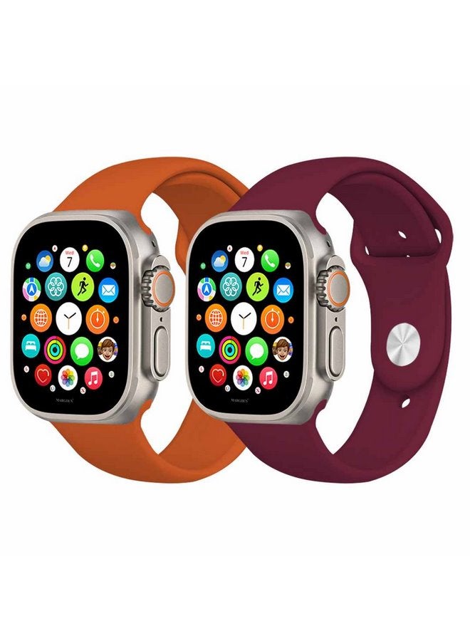 MARGOUN 2 Pack Of Silicone Sport Band 49Mm 45Mm 44Mm 42Mm Replacement Wrist Strap Compatible For Series Ultra 2/ 9/ Ultra/ 8/ 7/ 6/ 5/ 4/ 3 And SE Multicolour - Image 2