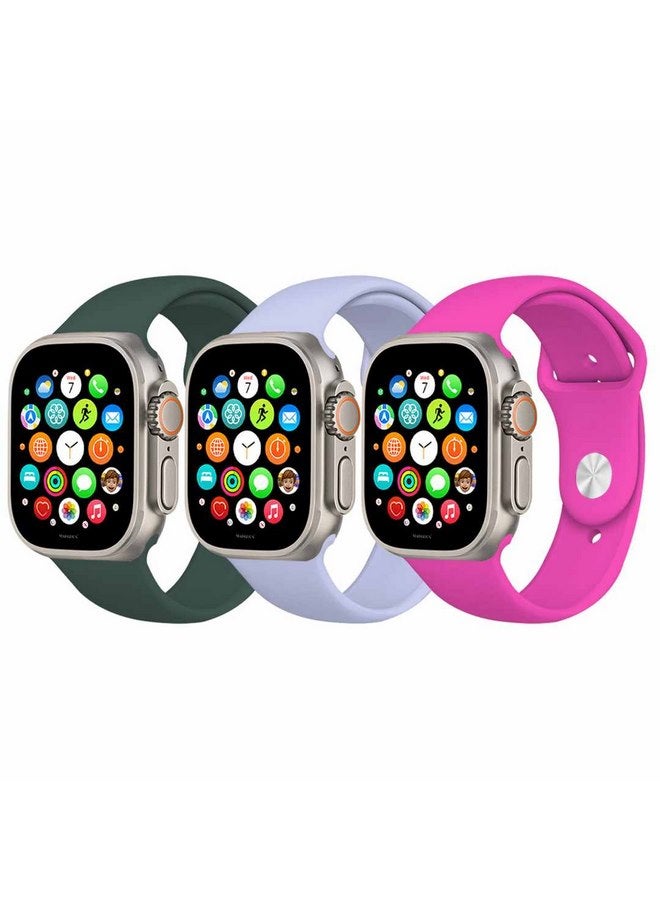 MARGOUN 3 Pack Of Silicone Sport Band 49Mm 45Mm 44Mm 42Mm Replacement Wrist Strap Compatible For Series Ultra 2/ 9/ Ultra/ 8/ 7/ 6/ 5/ 4/ 3 And SE Multicolour - Image 2