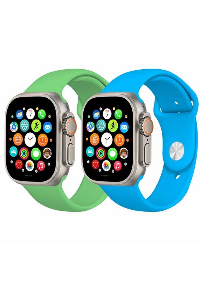 MARGOUN 2 Pack Of Silicone Sport Band 49Mm 45Mm 44Mm 42Mm Replacement Wrist Strap Compatible For Series Ultra 2/ 9/ Ultra/ 8/ 7/ 6/ 5/ 4/ 3 And SE Multicolour - Image 2