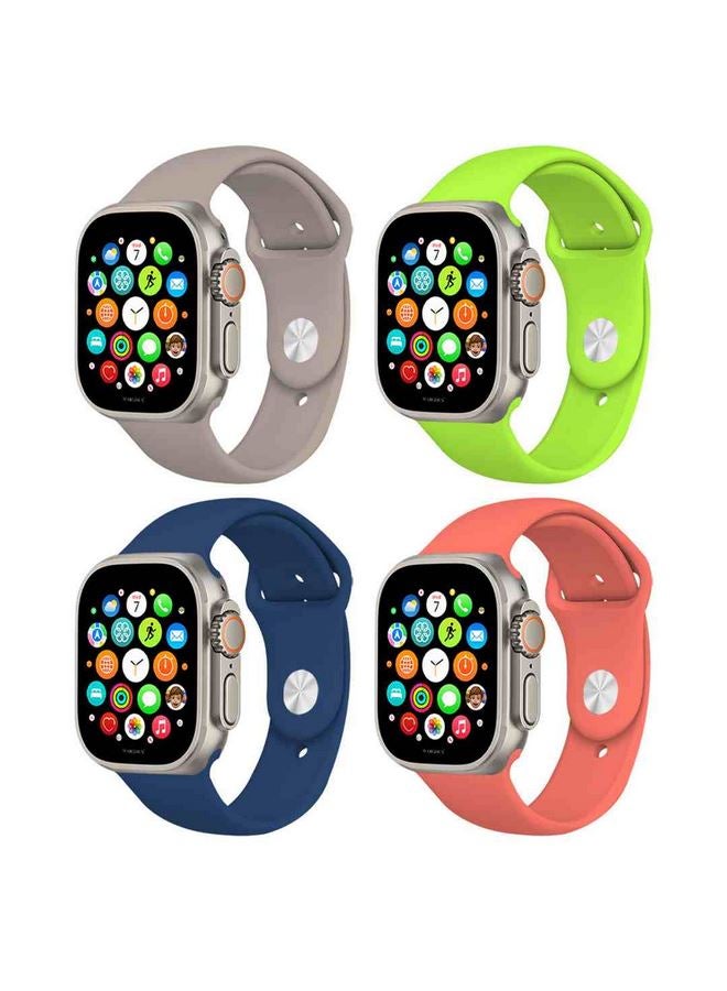 MARGOUN 4 Pack Of Silicone Sport Band 49Mm 45Mm 44Mm 42Mm Replacement Wrist Strap Compatible For Series Ultra 2/ 9/ Ultra/ 8/ 7/ 6/ 5/ 4/ 3 And SE Multicolour - Image 2