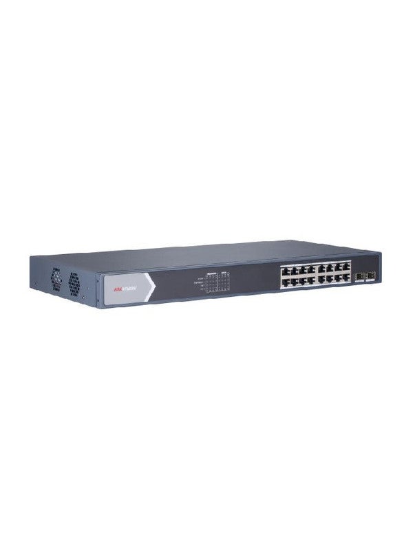 HIKVISION - 16 Port Gigabit Unmanaged POE Switch DS-3E0518P-E/M Compaitablw with JK Vision BNC Black - Image 1