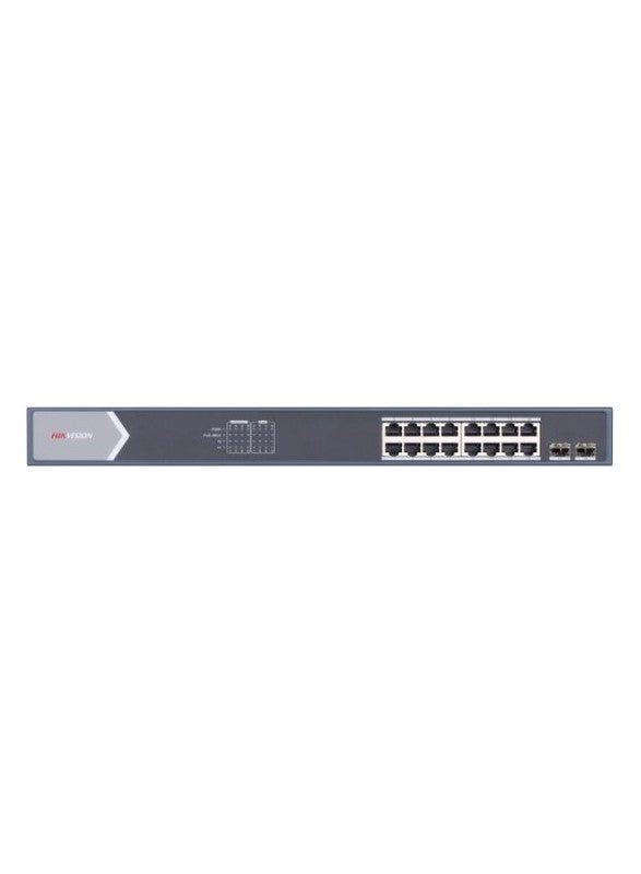 HIKVISION - 16 Port Gigabit Unmanaged POE Switch DS-3E0518P-E/M Compaitablw with JK Vision BNC Black - Image 1