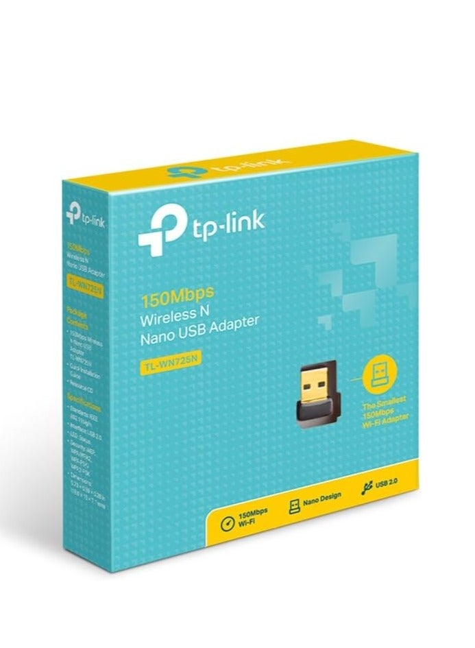 TP-LINK - USB Wifi Adapter For Pc N150 Wireless Network Adapter For Desktop, Tl-WN725N Golden - Image 1