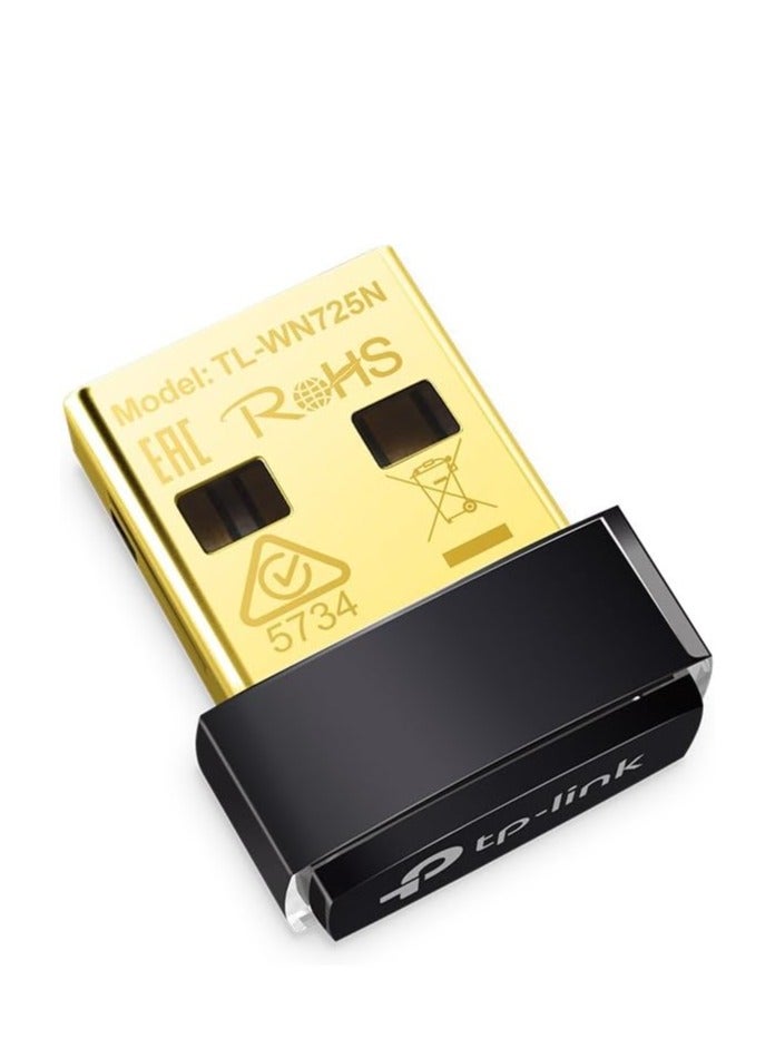 TP-LINK - USB Wifi Adapter For Pc N150 Wireless Network Adapter For Desktop, Tl-WN725N Golden - Image 1